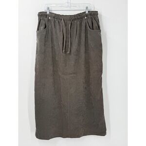 vtg y2k 90s Denim & Co. Maxi Skirt Womens sz 1X Modest Trad Wife Teacher utility